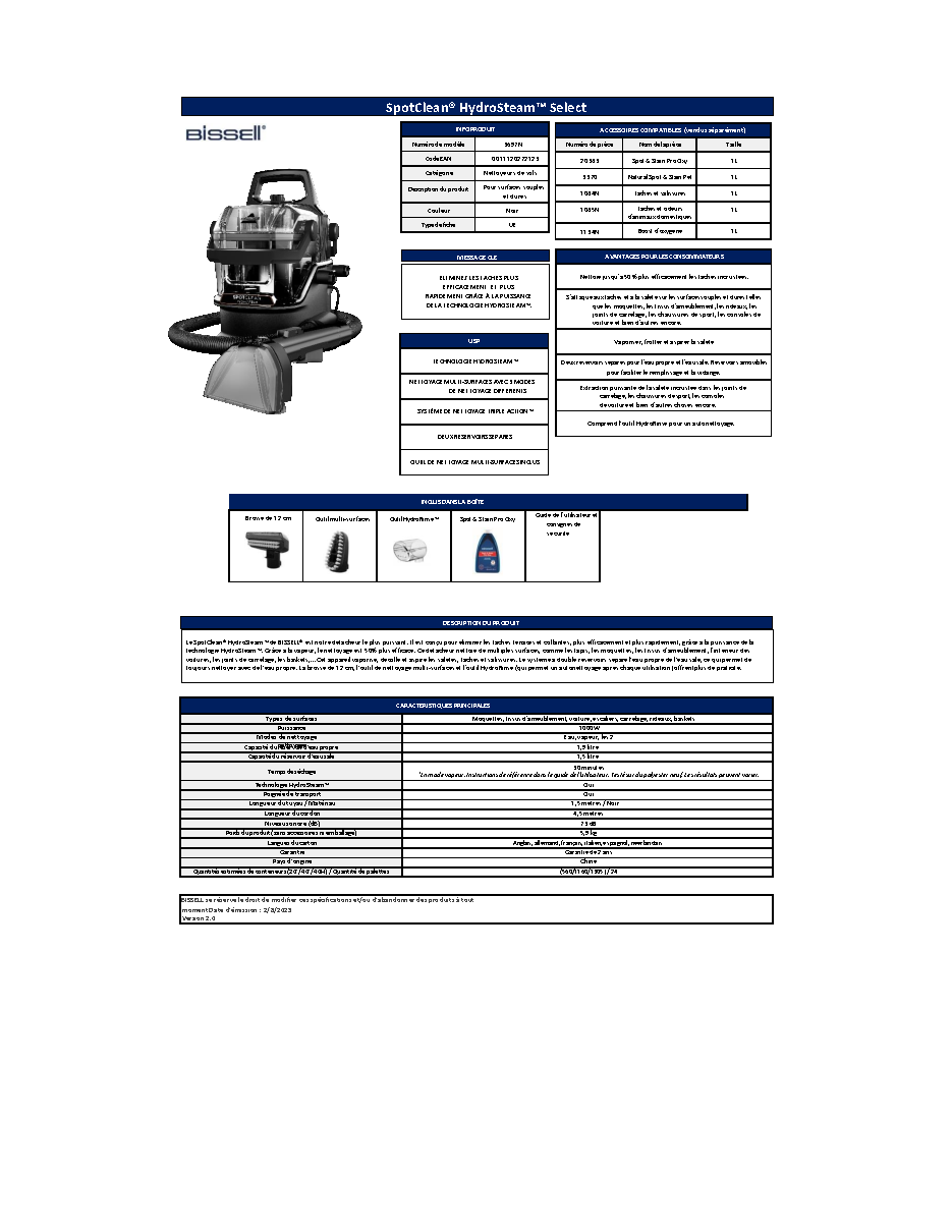 Fiche technique fournisseur