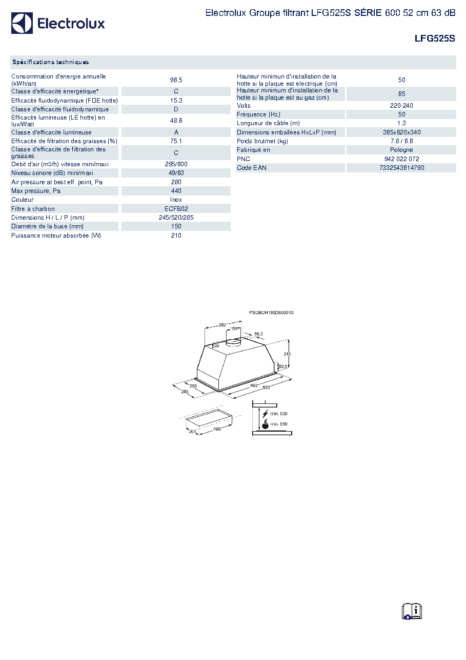 Fiche technique fournisseur