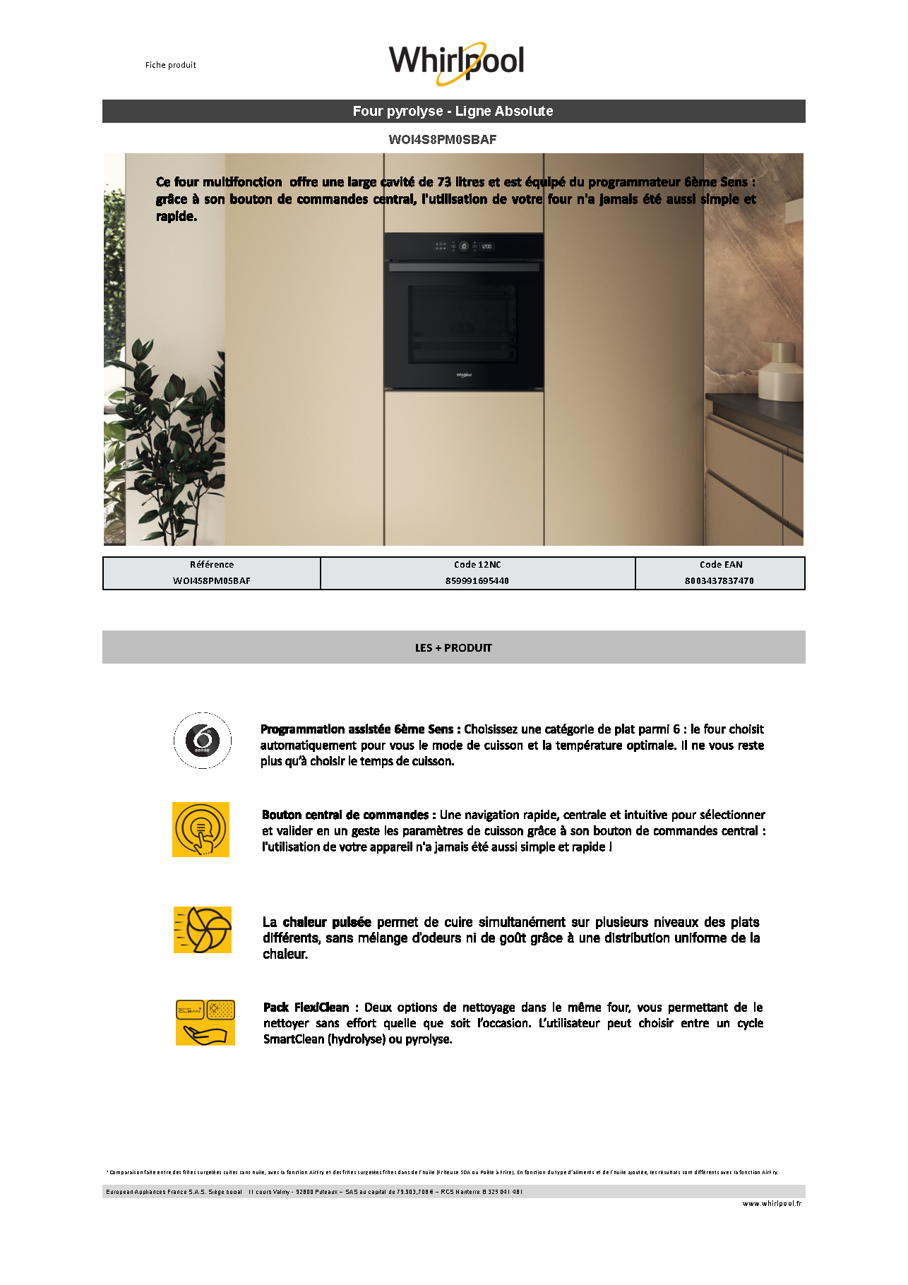 Fiche technique fournisseur