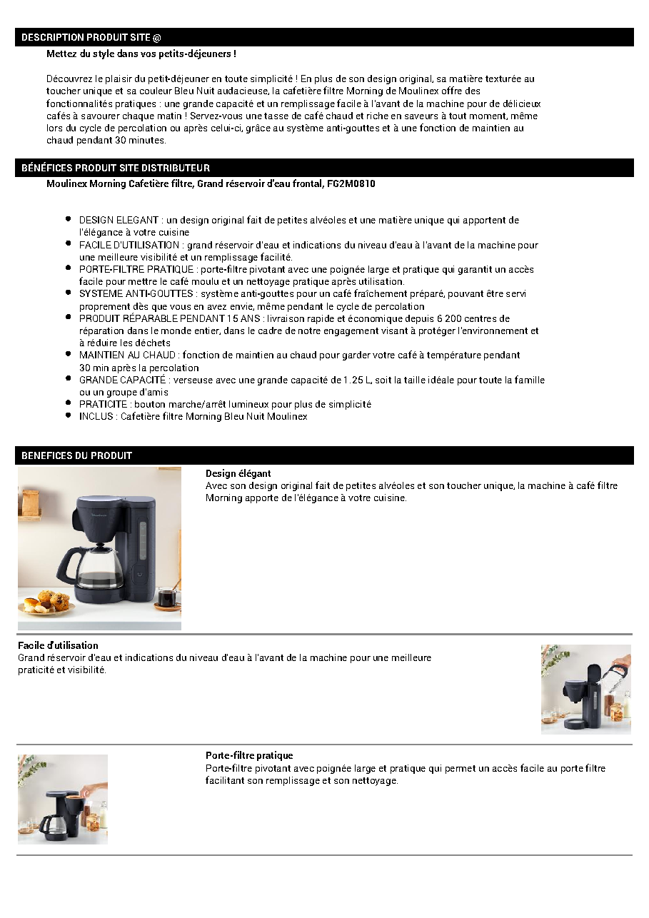 Fiche technique fournisseur