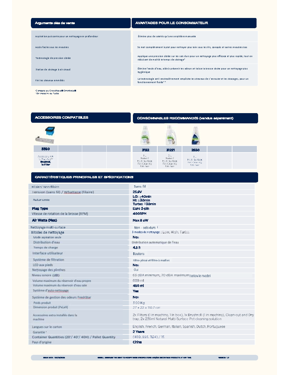 Fiche technique fournisseur