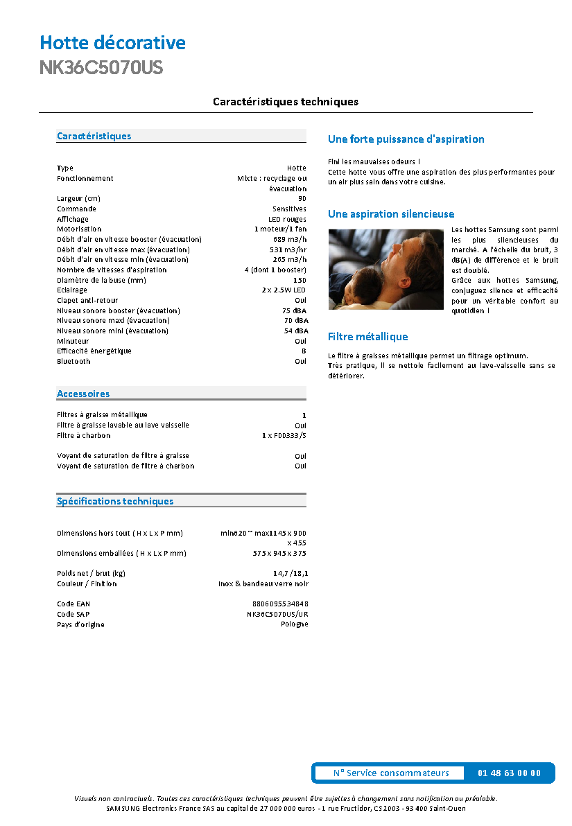 Fiche technique fournisseur