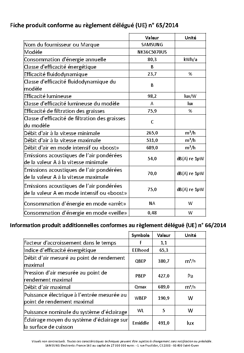 Fiche technique fournisseur