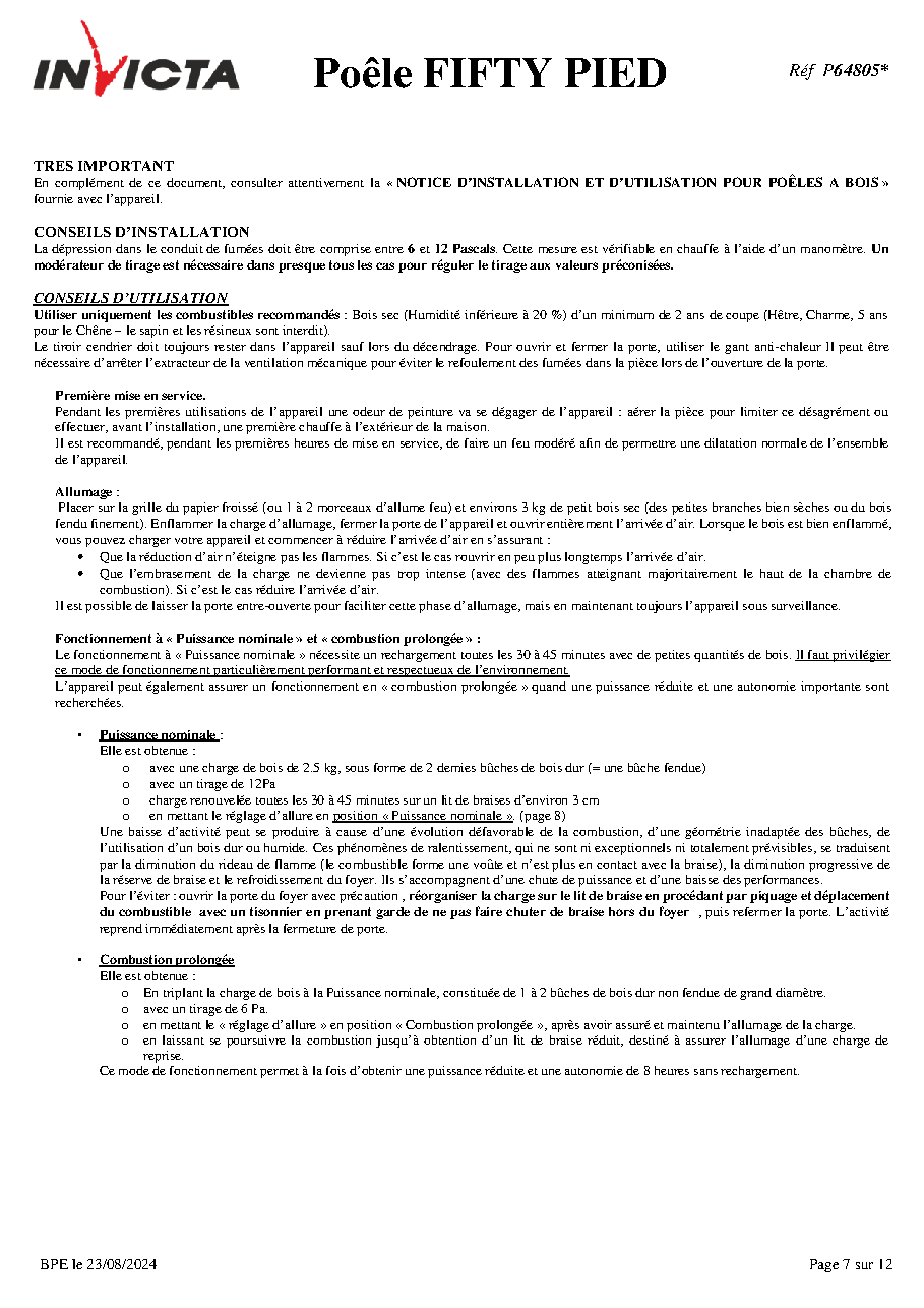 Fiche technique fournisseur