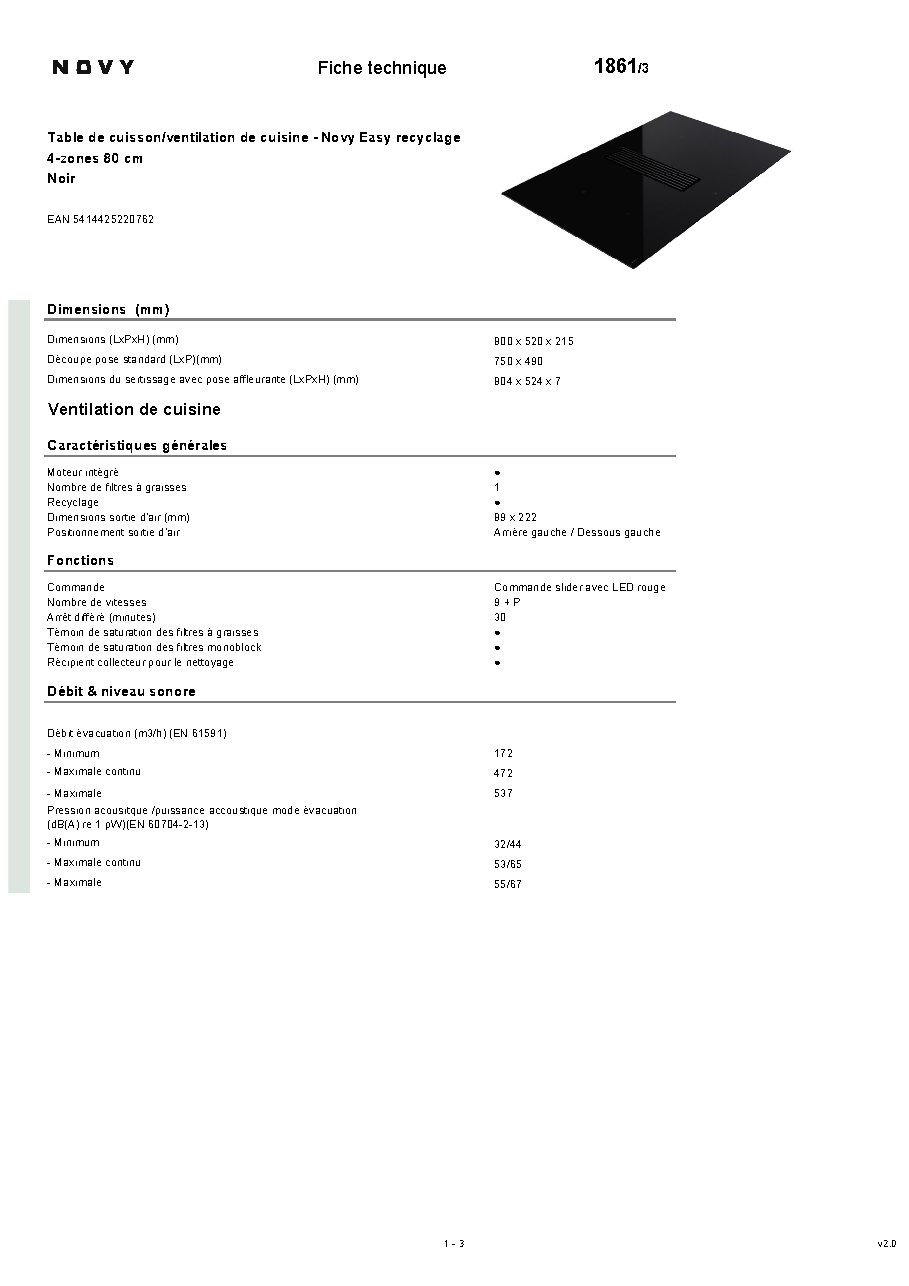 Fiche technique fournisseur