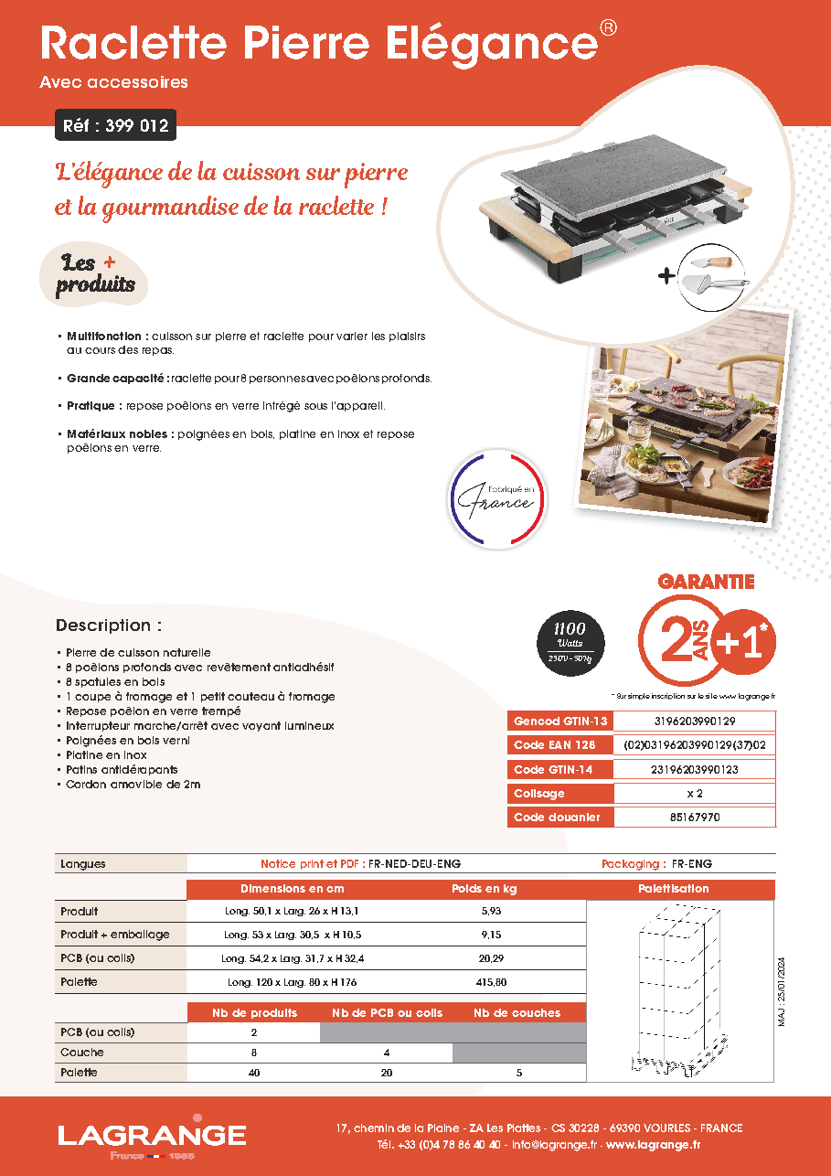 Fiche technique fournisseur