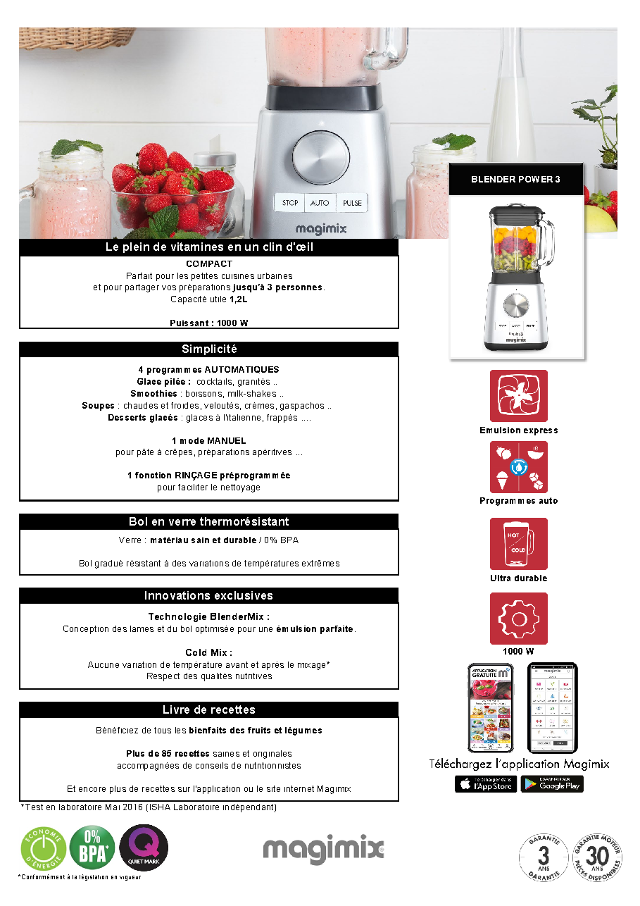 Fiche technique fournisseur