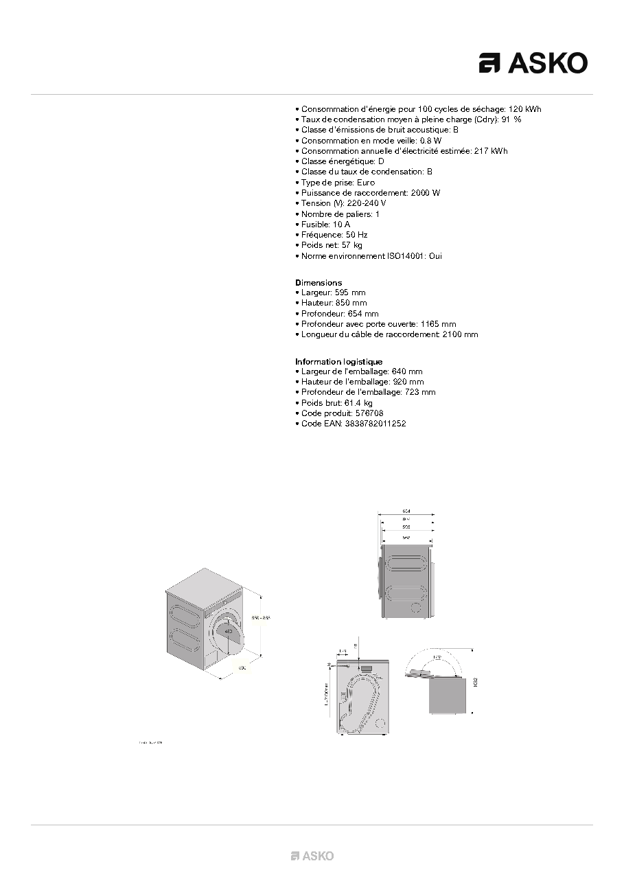 Fiche technique fournisseur