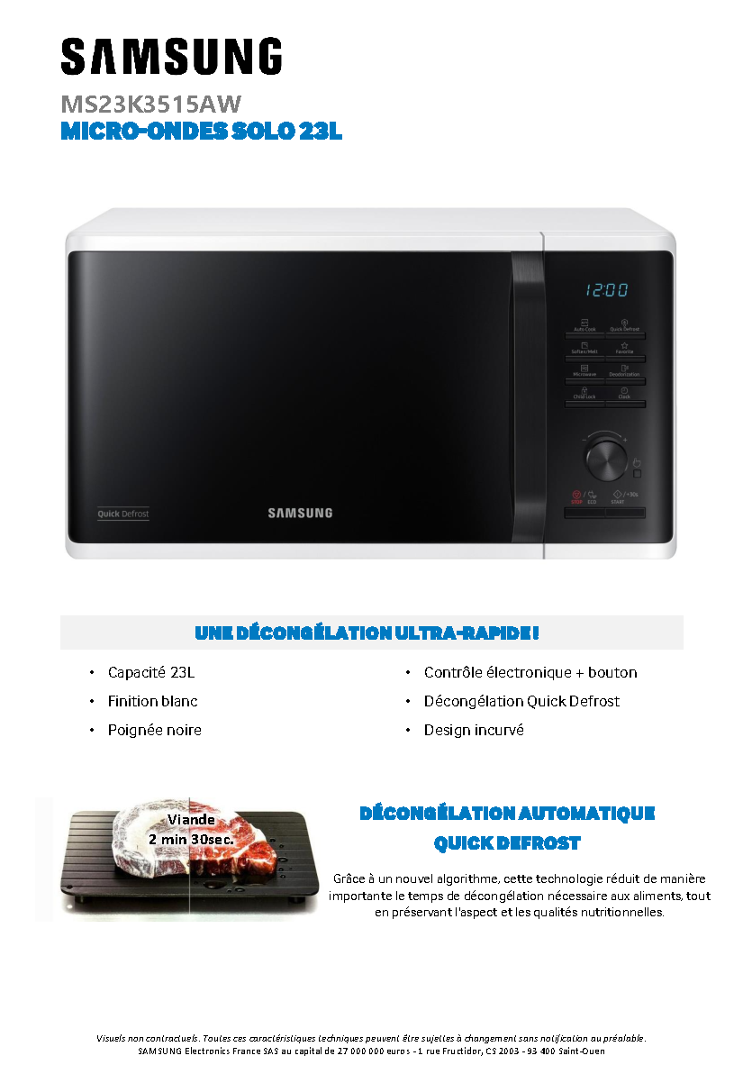 Fiche technique fournisseur