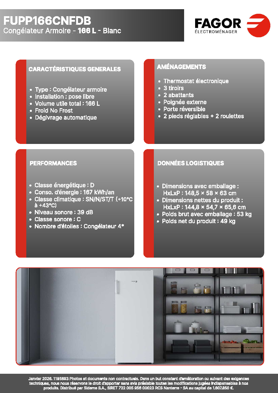 Fiche technique fournisseur