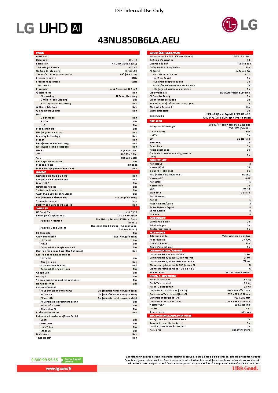 Fiche technique fournisseur