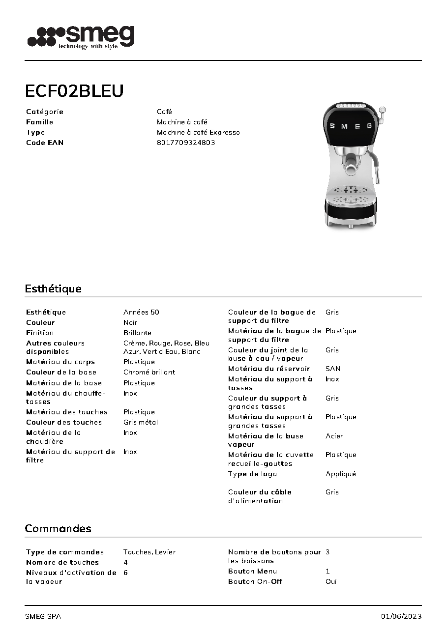 Fiche technique fournisseur