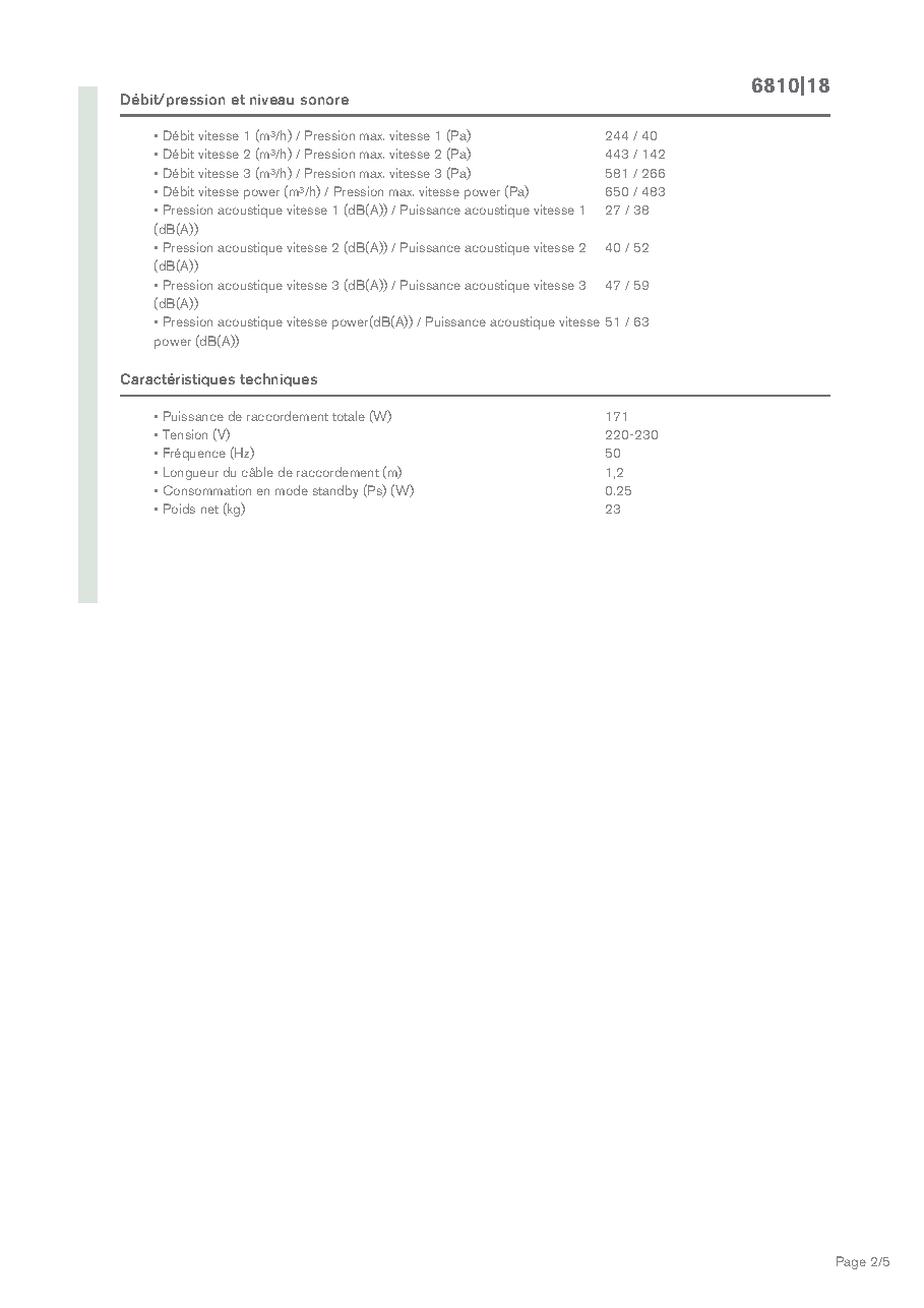 Fiche technique fournisseur