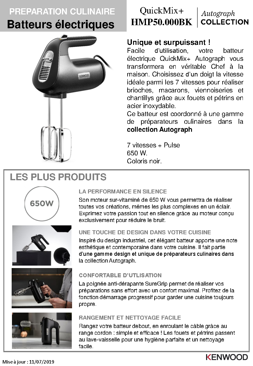 Fiche technique fournisseur