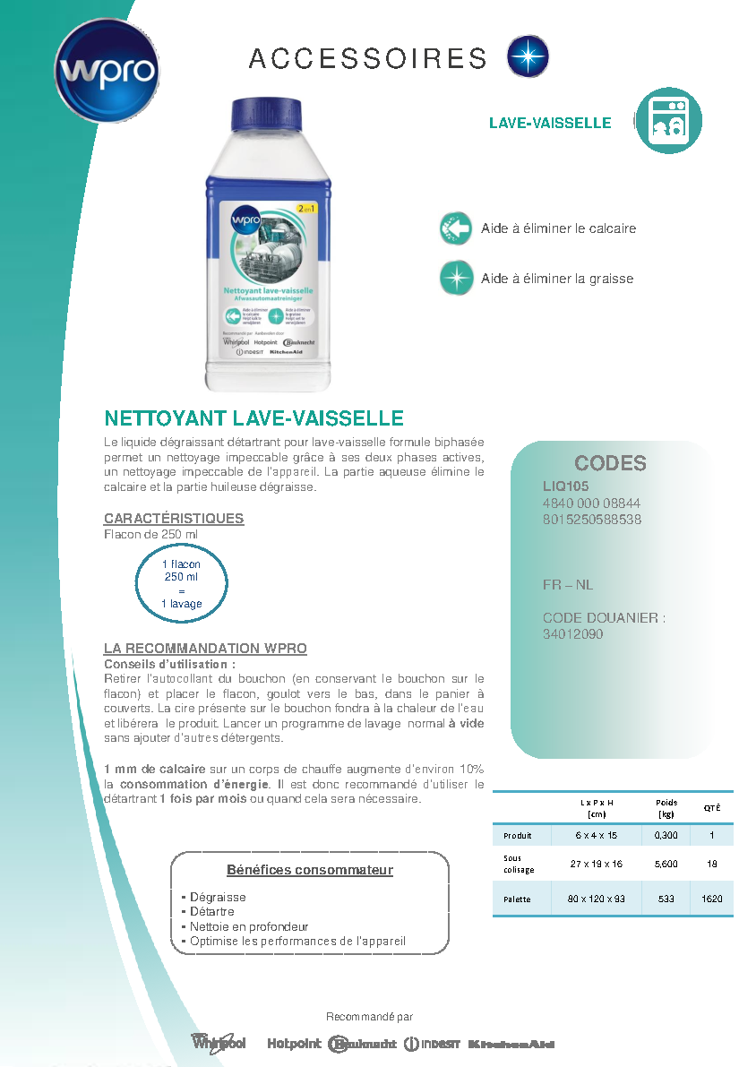 Fiche technique fournisseur