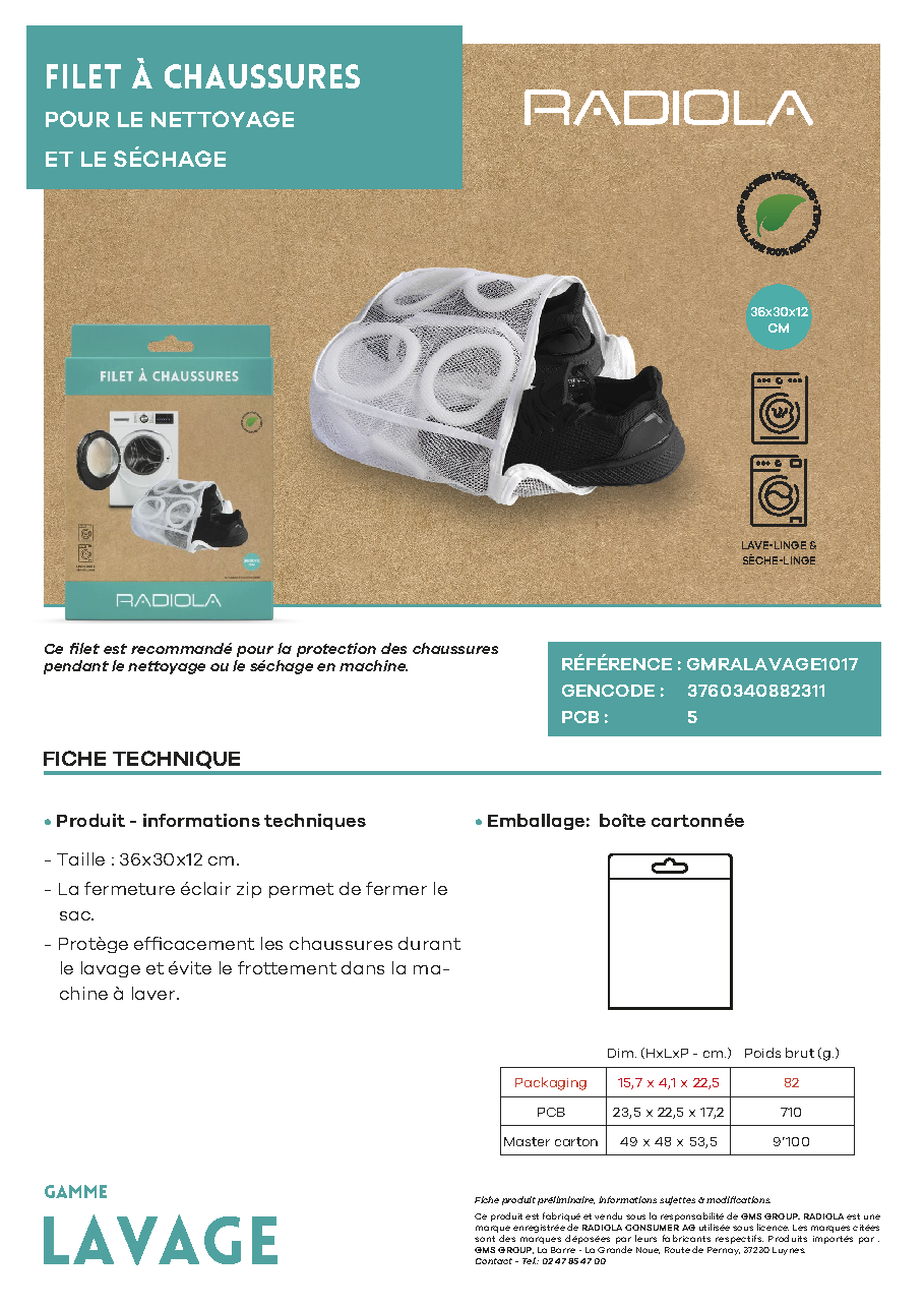 Fiche technique fournisseur