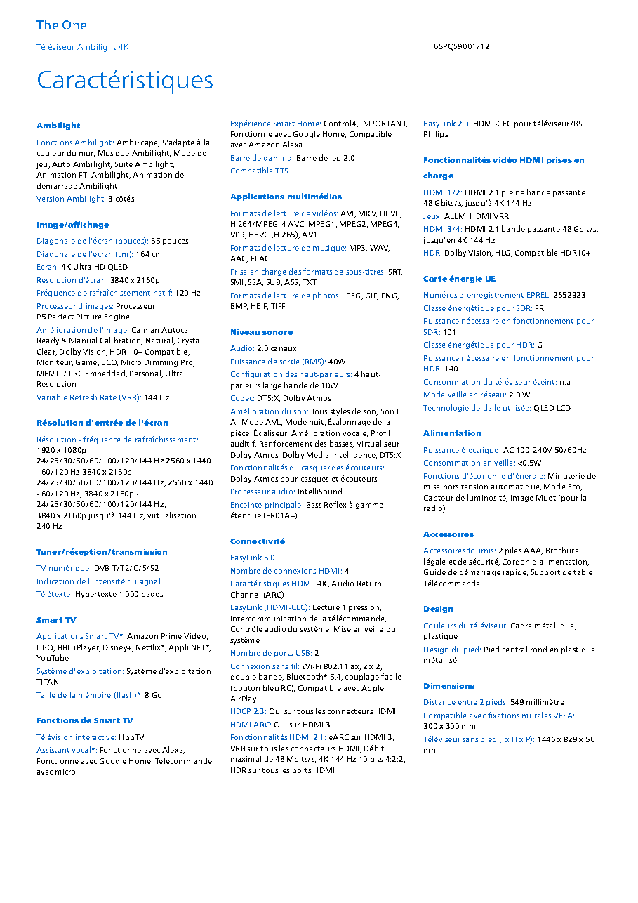 Fiche technique fournisseur