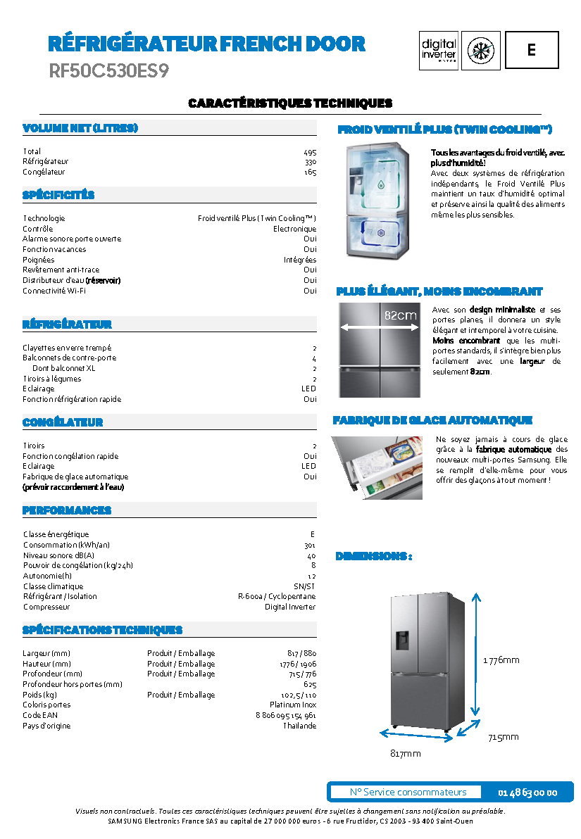 Fiche technique fournisseur