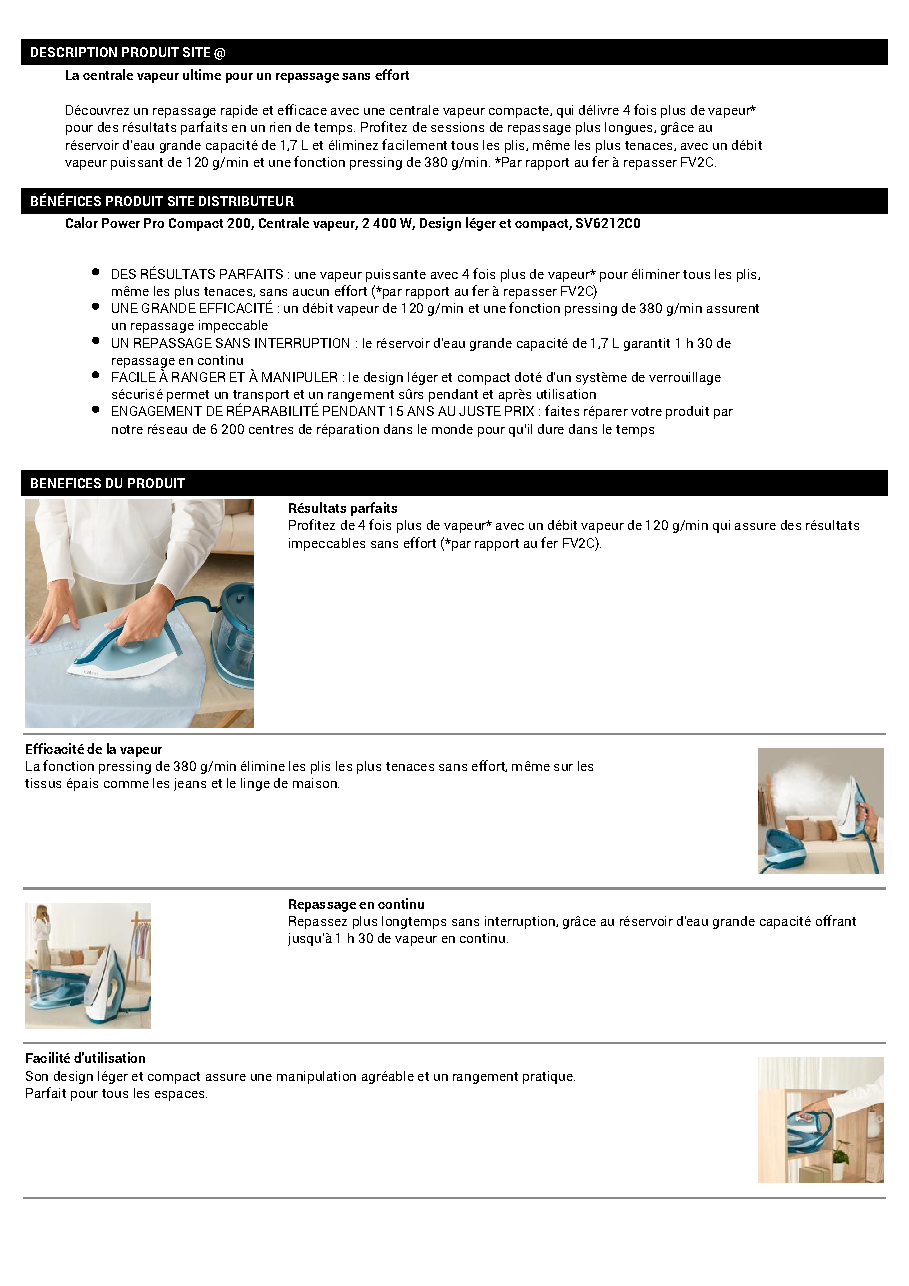 Fiche technique fournisseur