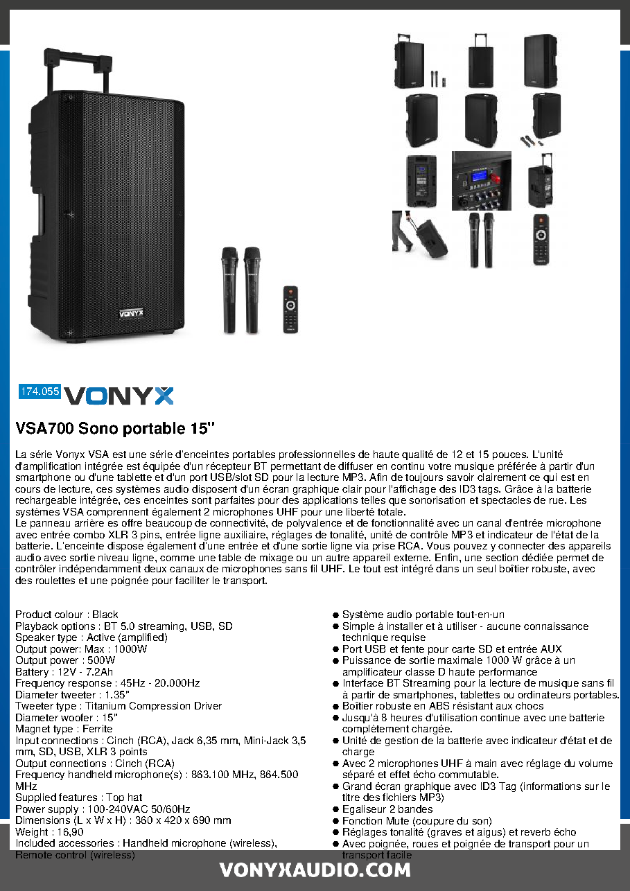 Fiche technique fournisseur