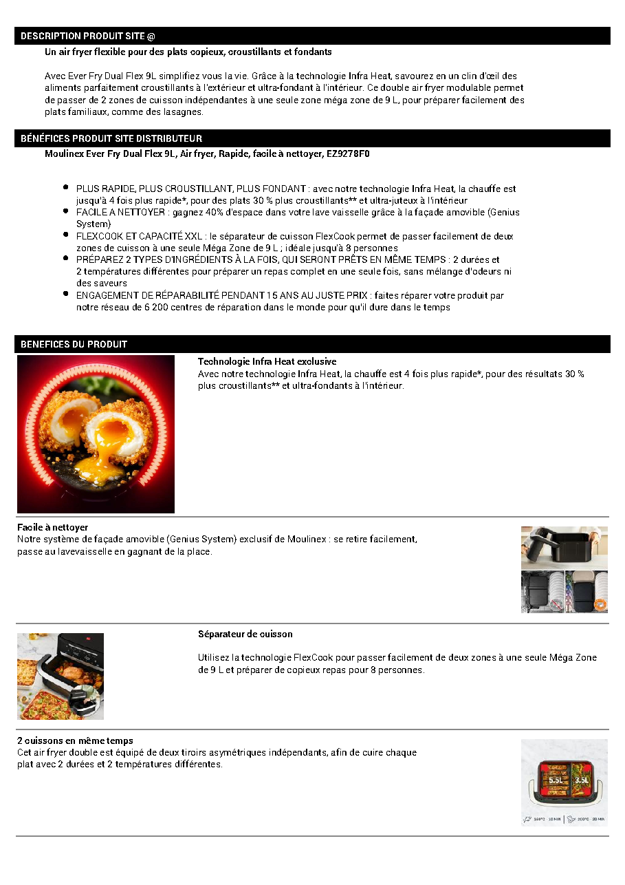 Fiche technique fournisseur