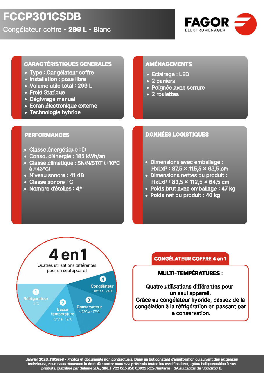 Fiche technique fournisseur