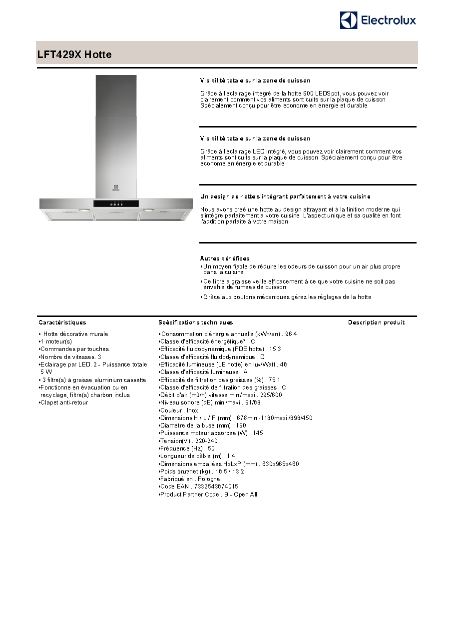 Fiche technique fournisseur