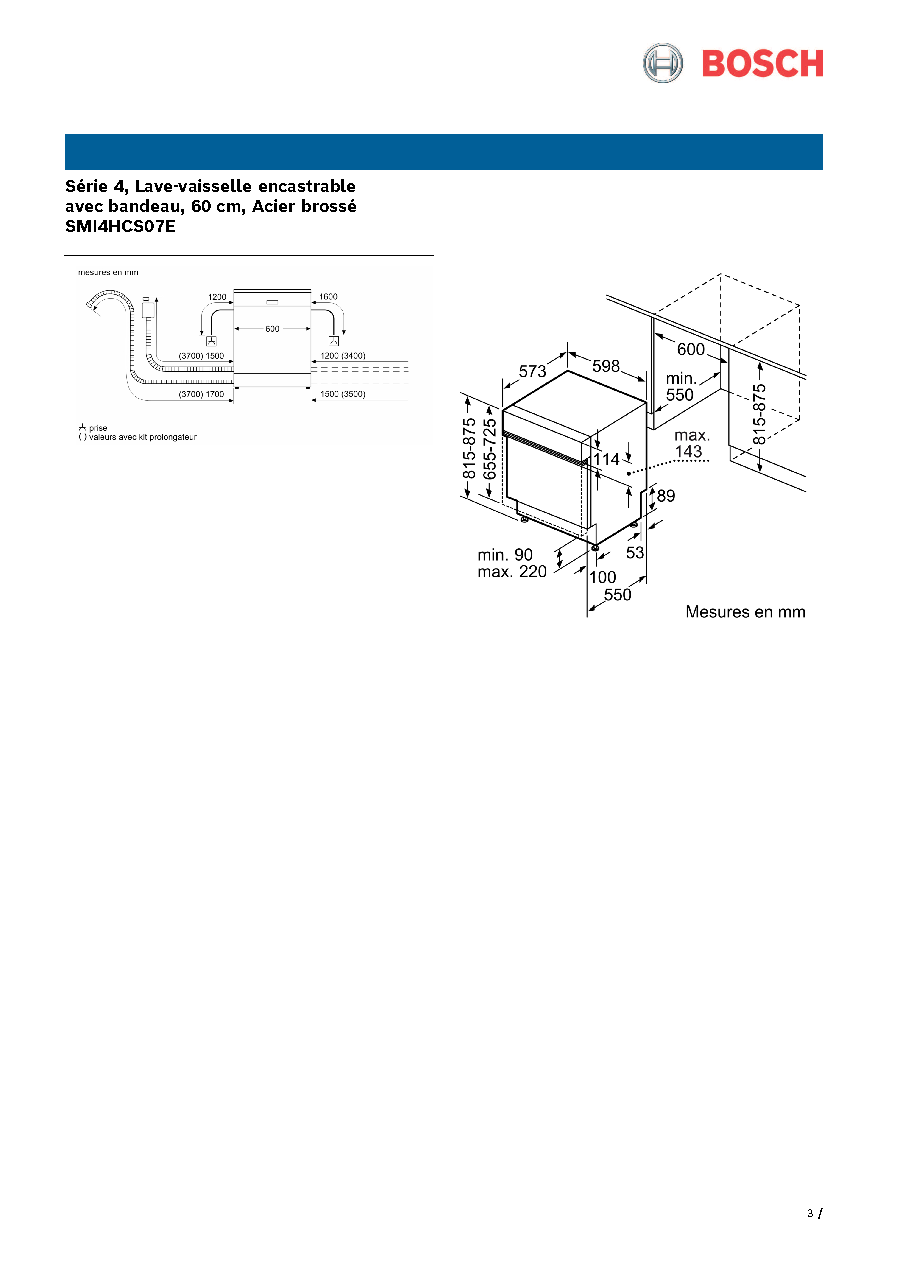 Fiche technique fournisseur