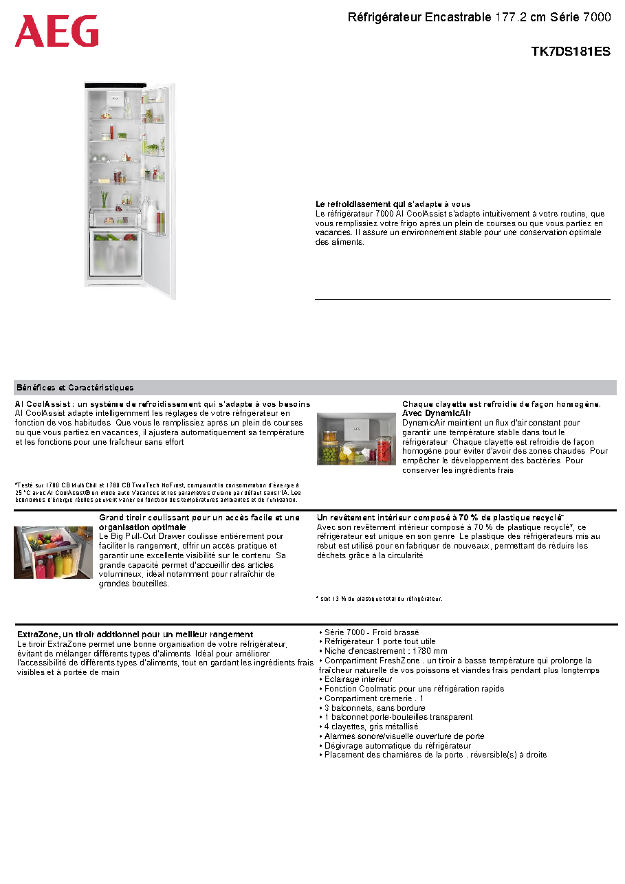 Fiche technique fournisseur