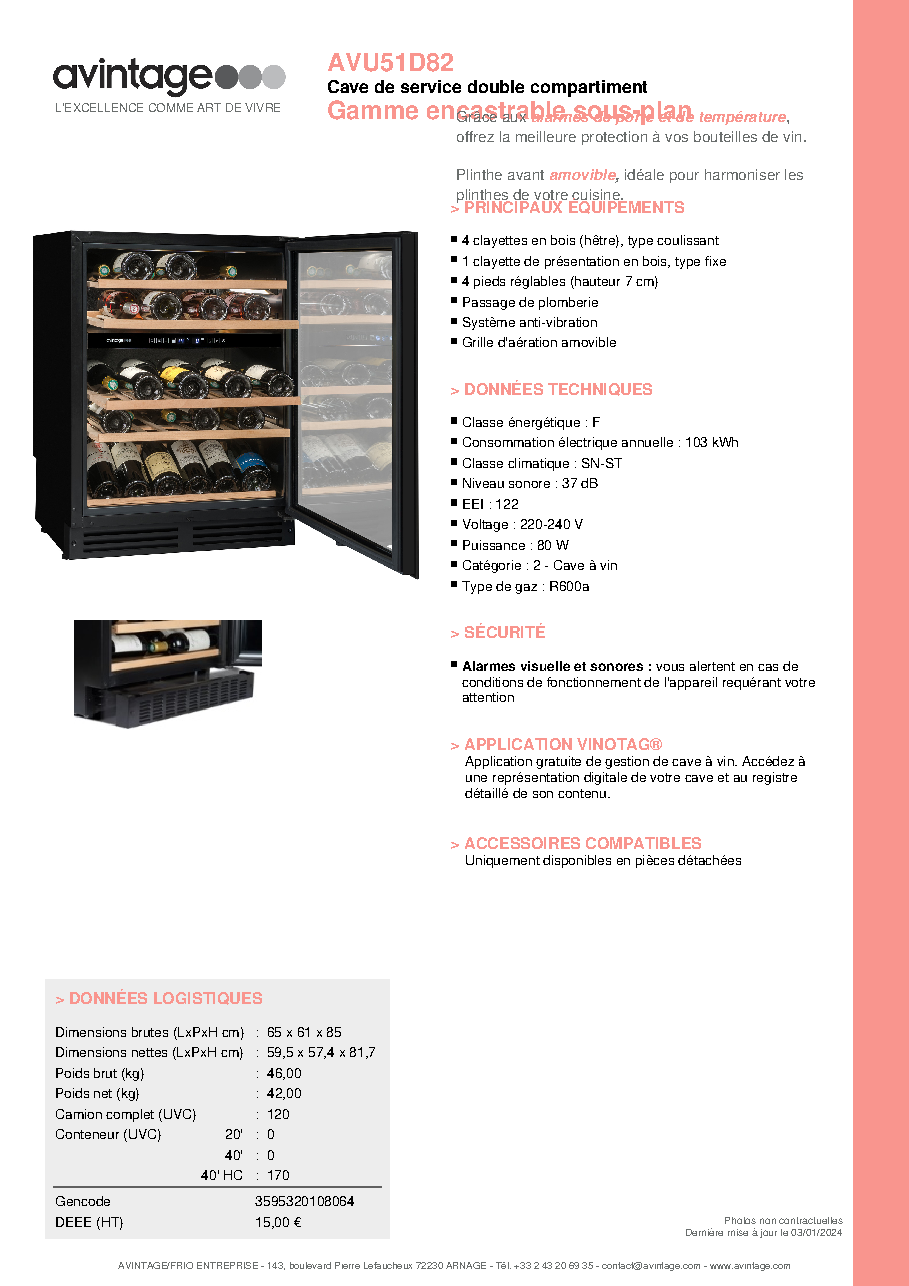 Fiche technique fournisseur