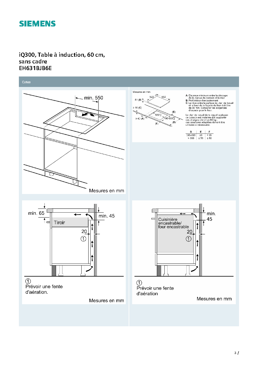 Fiche technique fournisseur