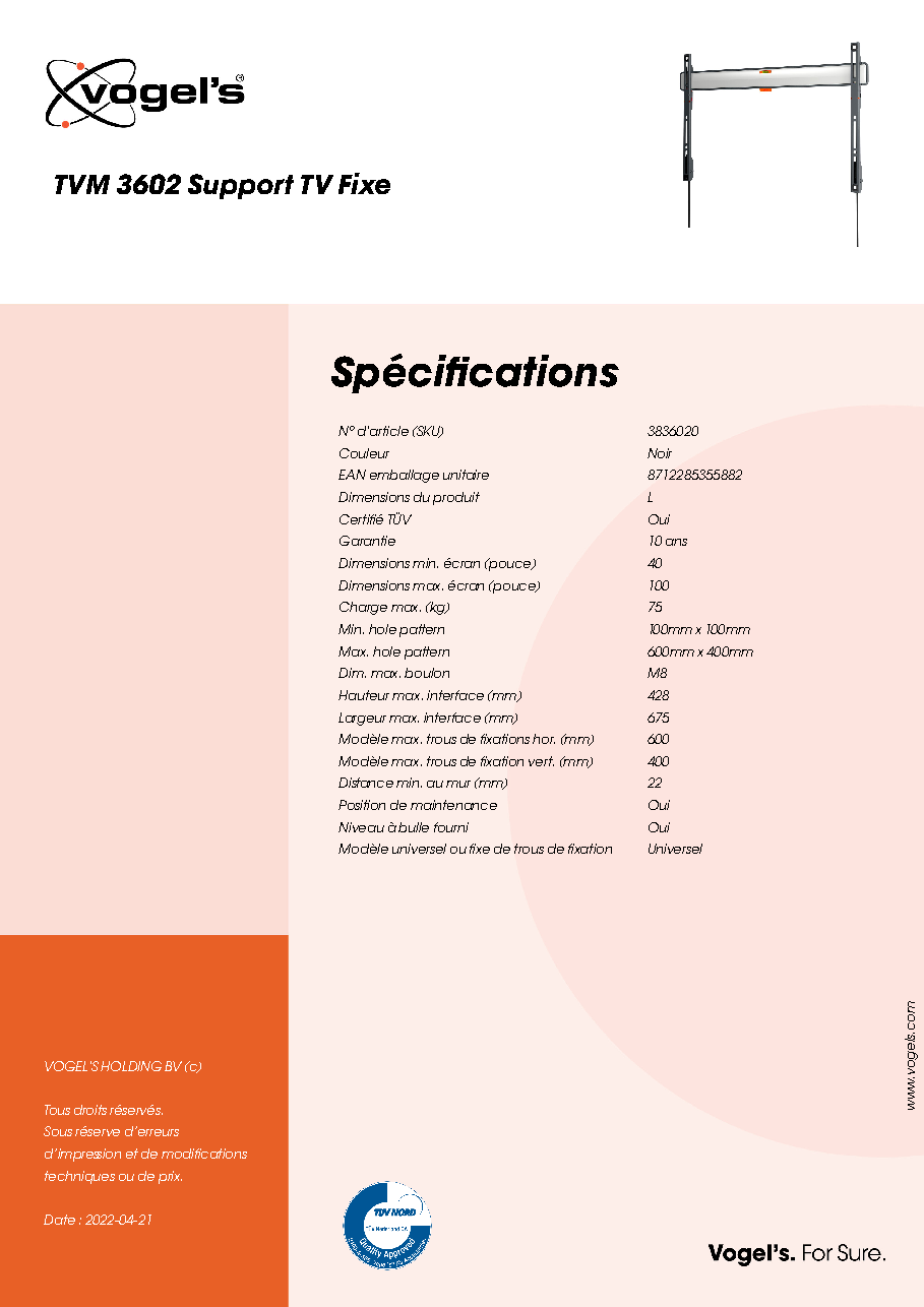 Fiche technique fournisseur