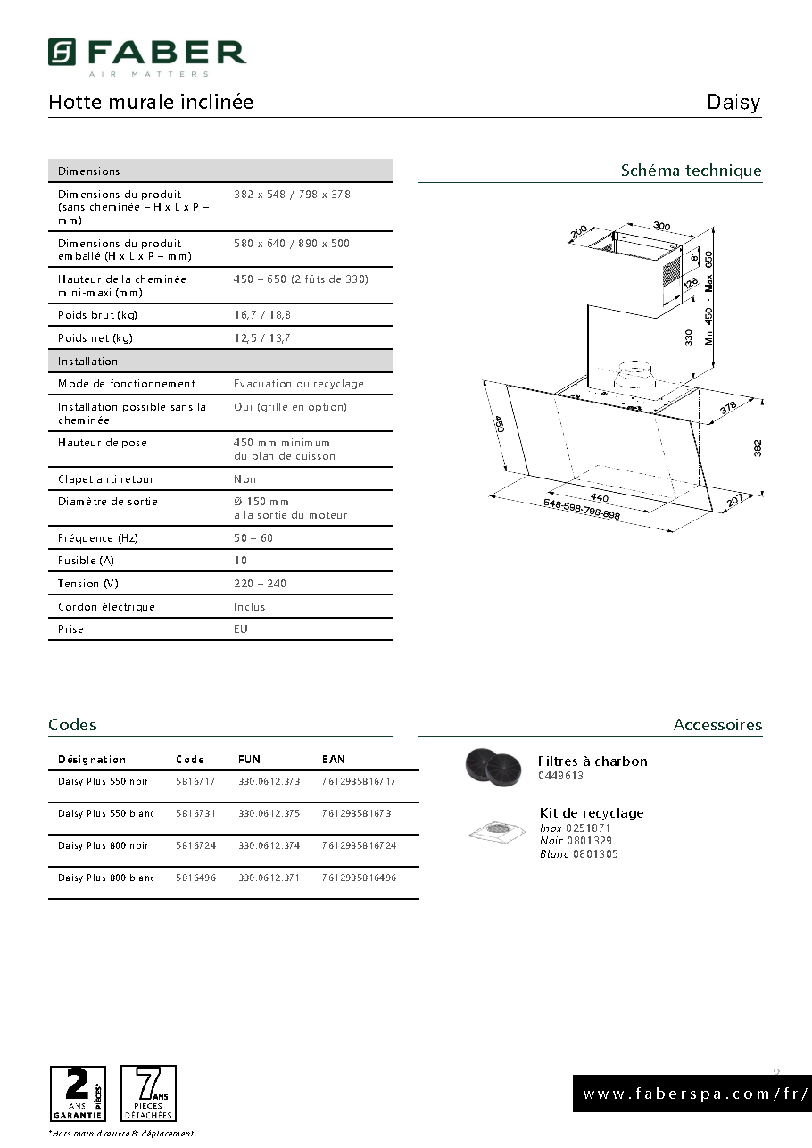 Fiche technique fournisseur
