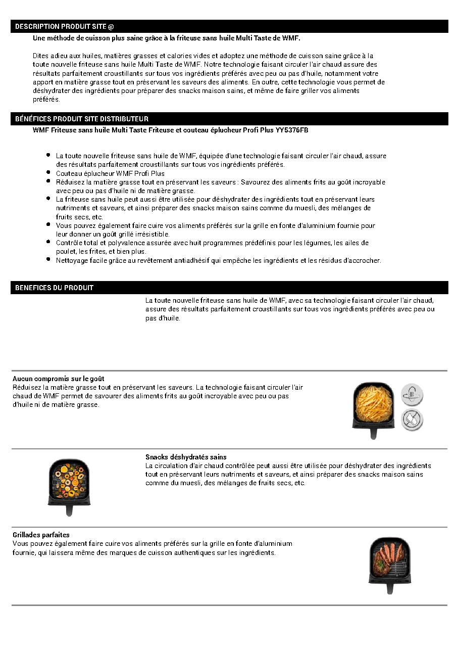 Fiche technique fournisseur