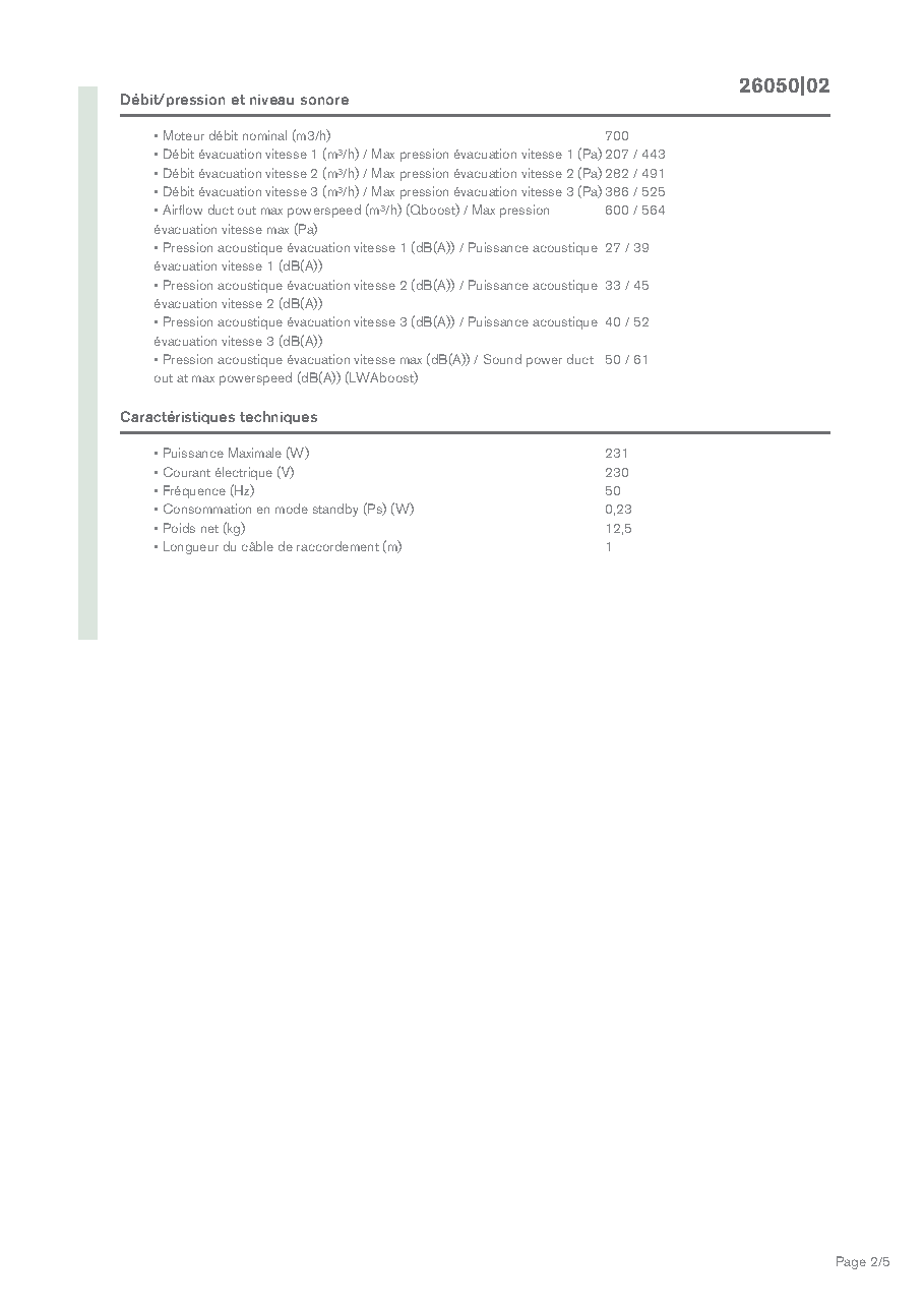 Fiche technique fournisseur