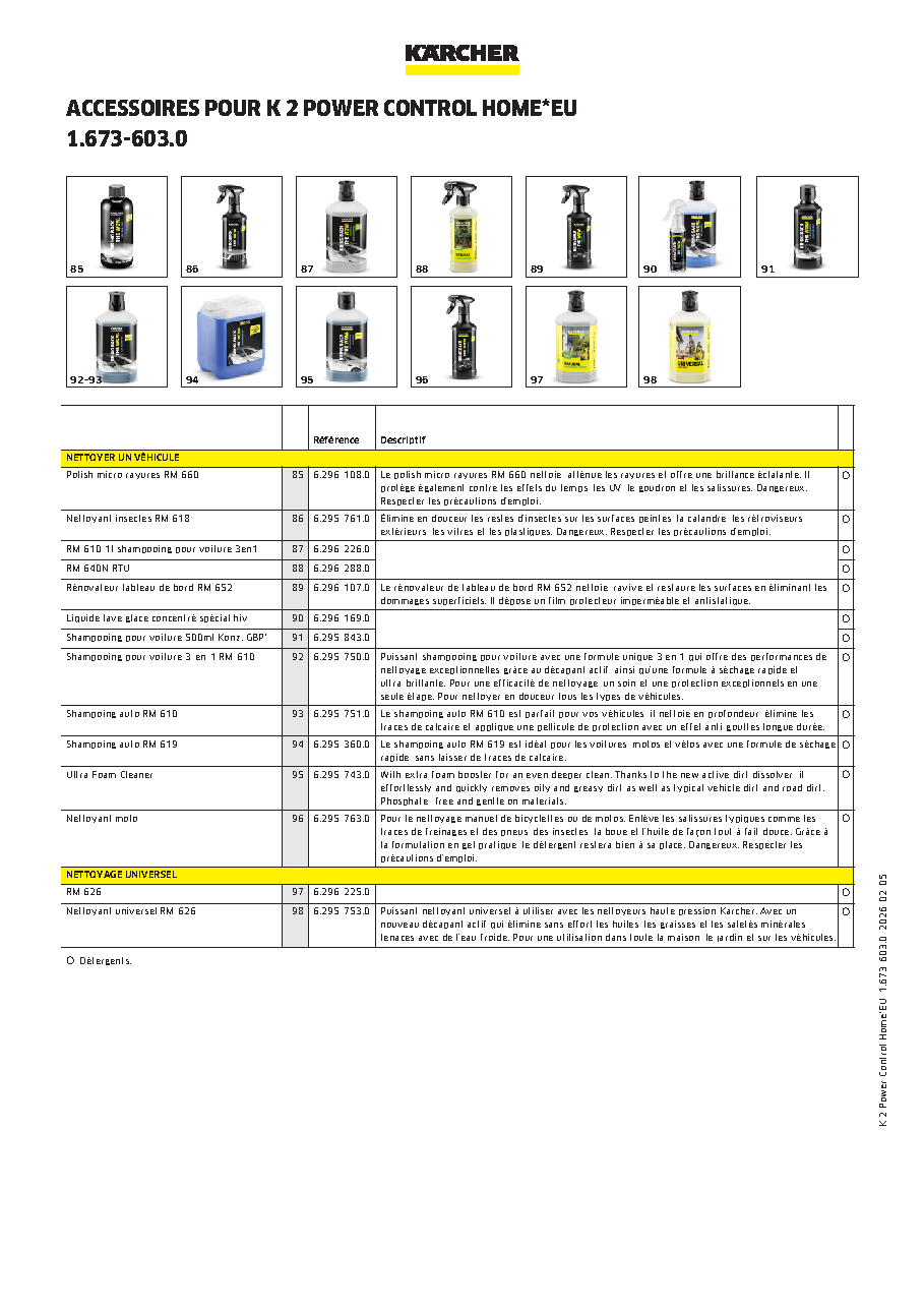 Fiche technique fournisseur