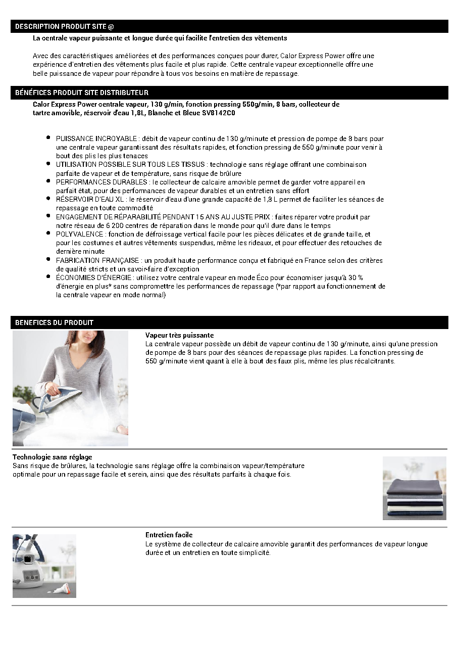 Fiche technique fournisseur