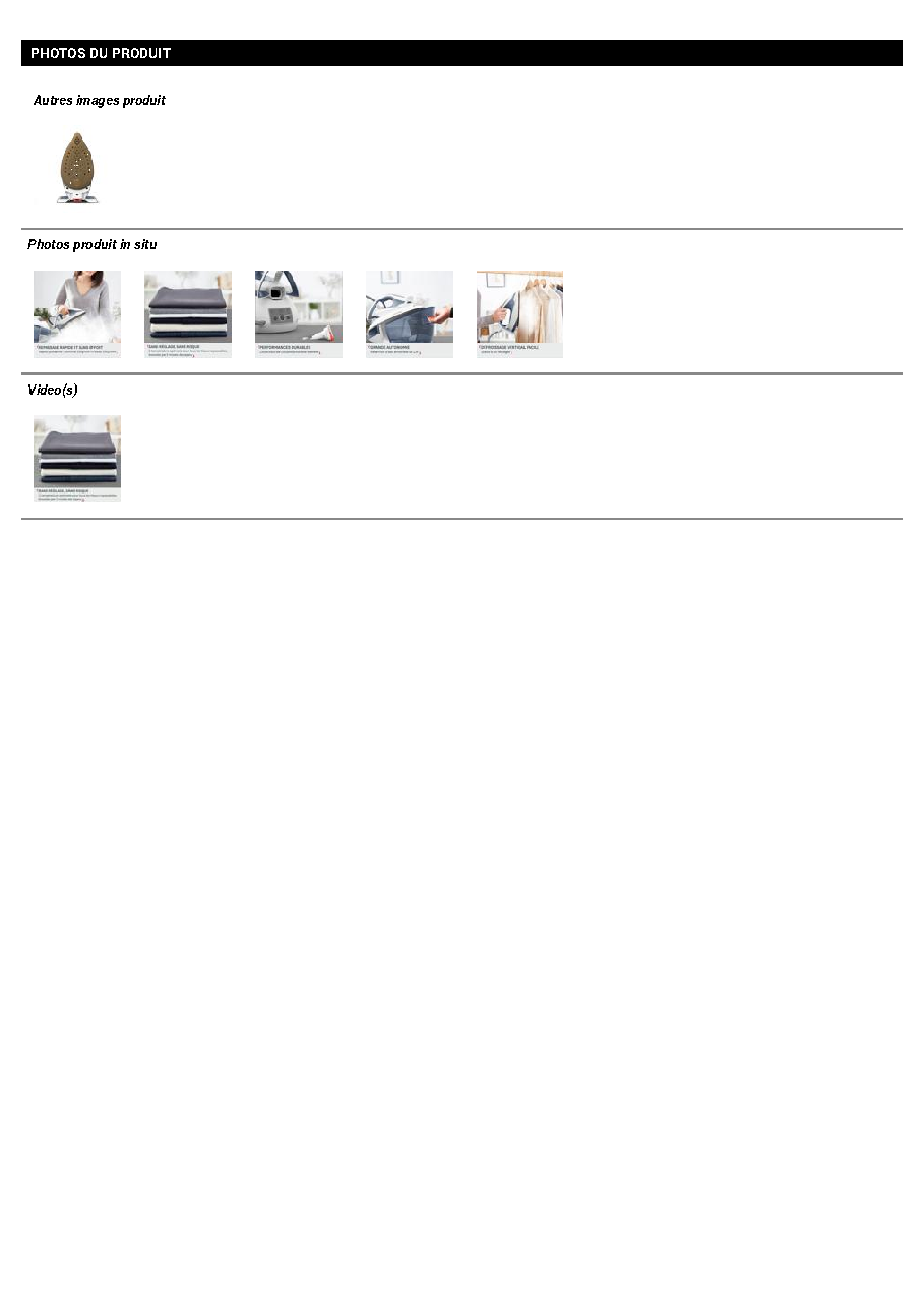 Fiche technique fournisseur