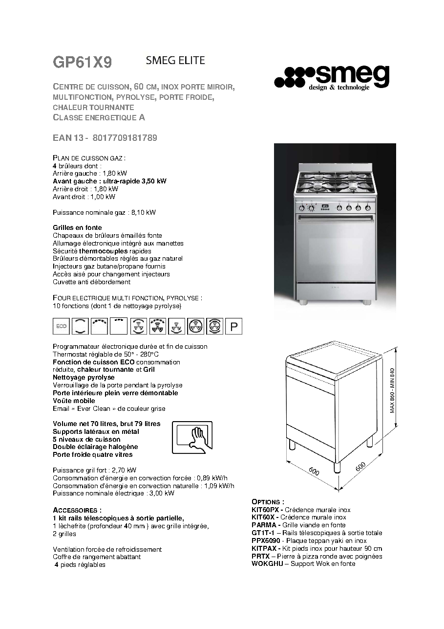 Fiche technique fournisseur