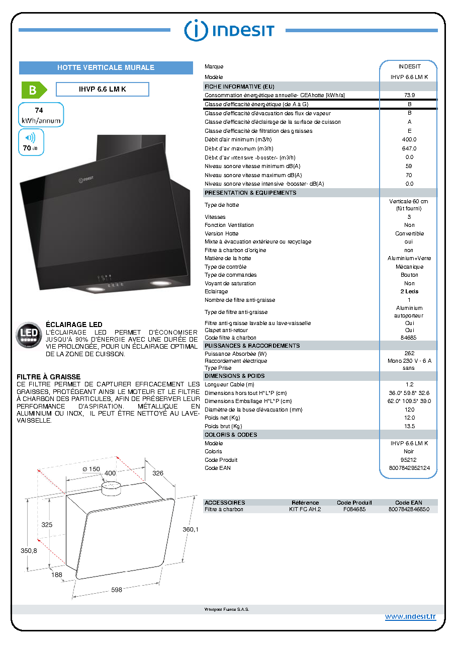 Fiche technique fournisseur