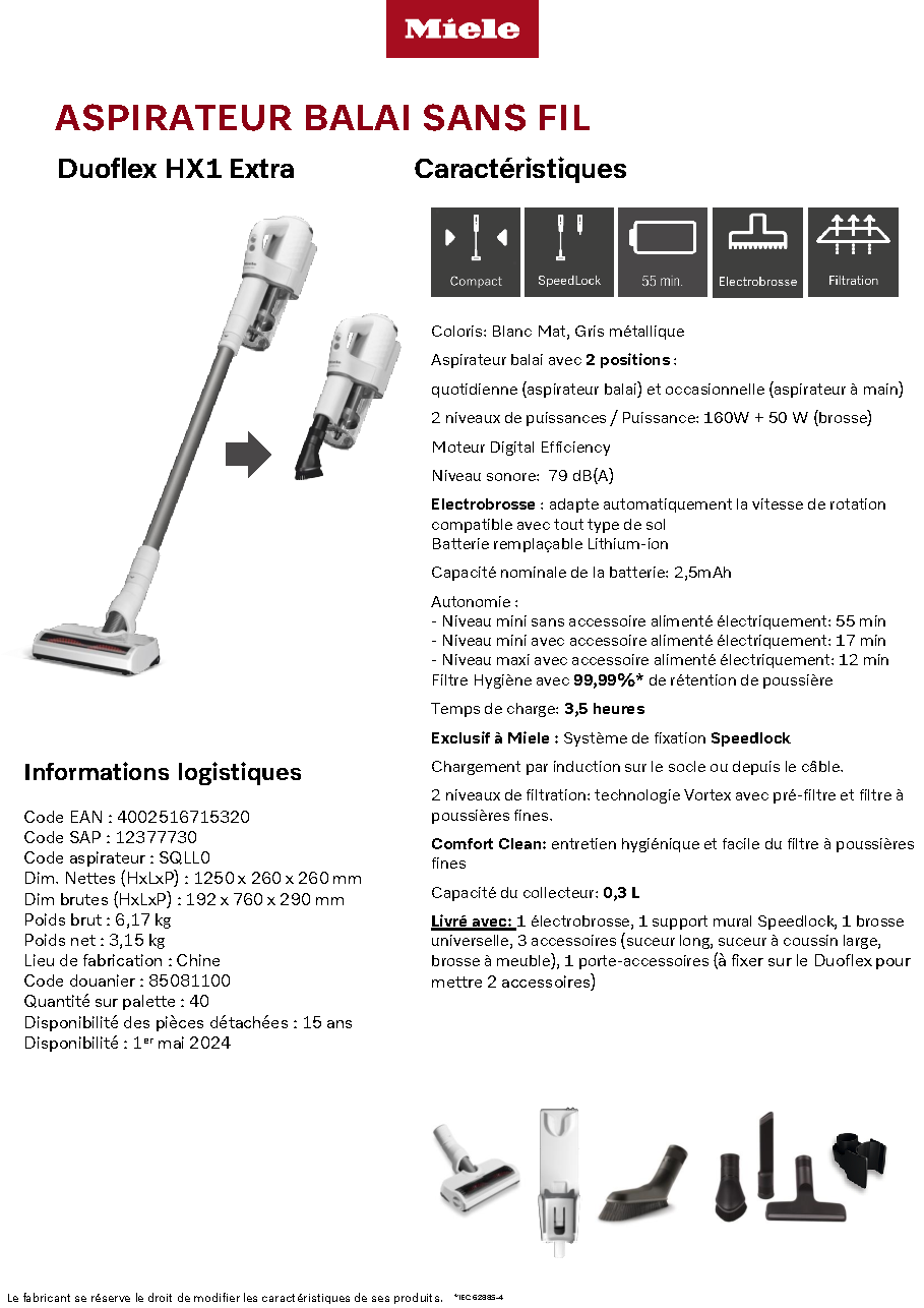 Fiche technique fournisseur