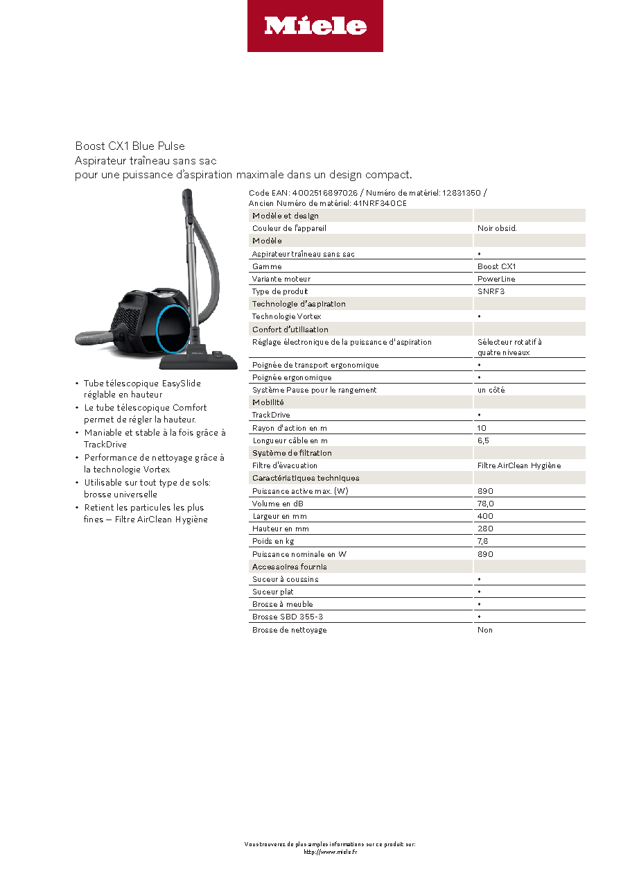 Fiche technique fournisseur