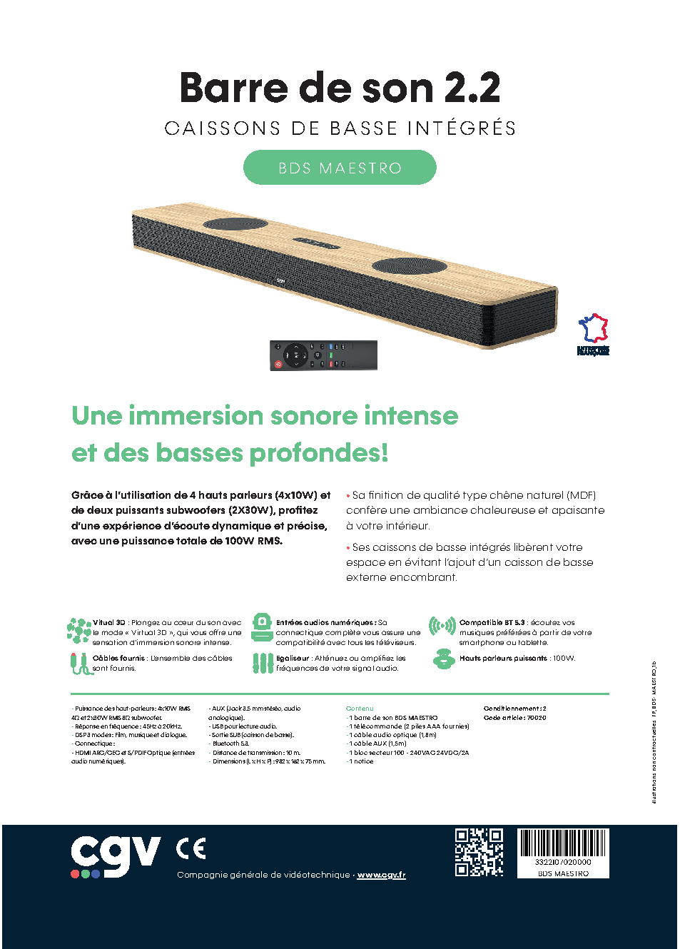 Fiche technique fournisseur