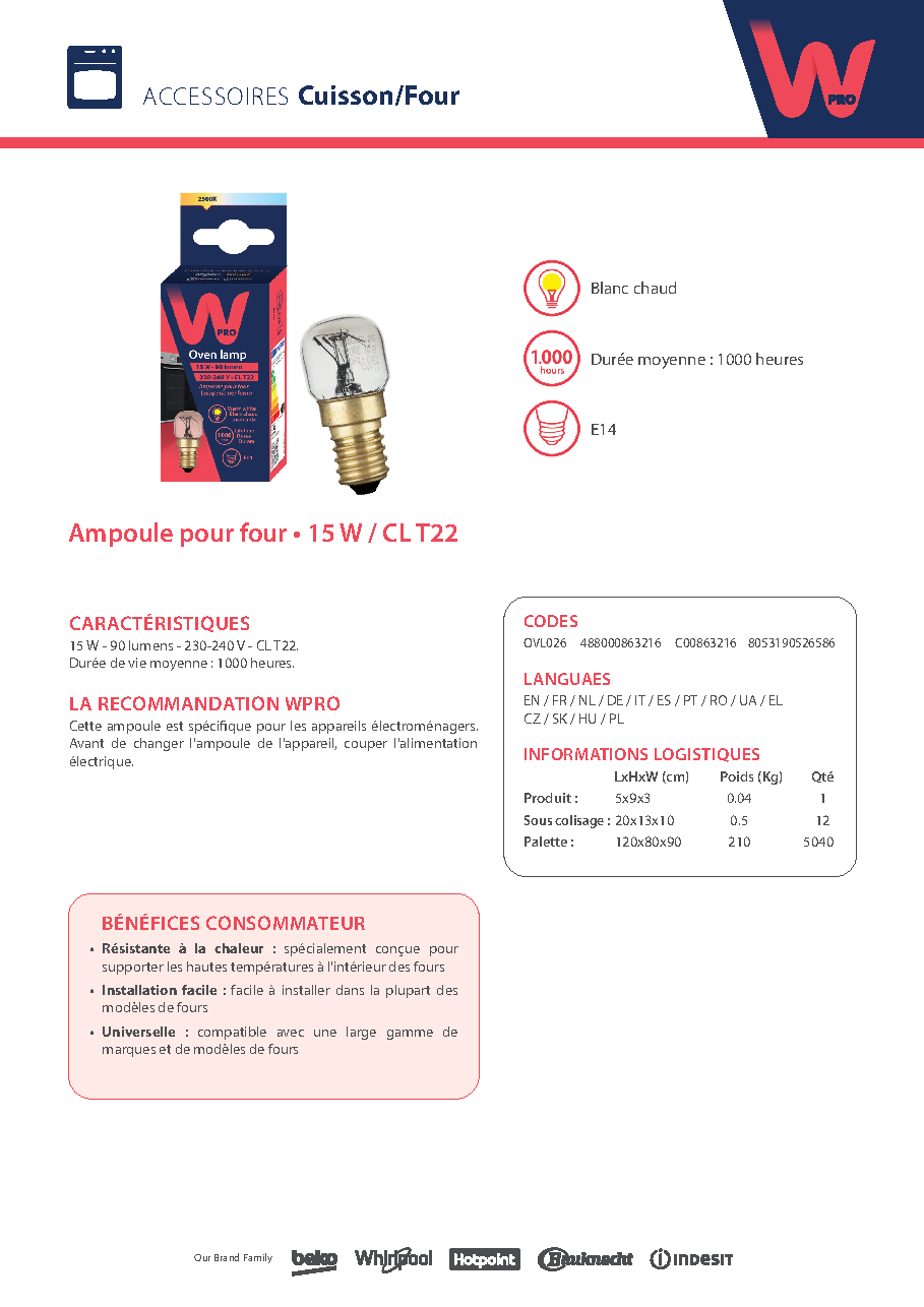 Fiche technique fournisseur
