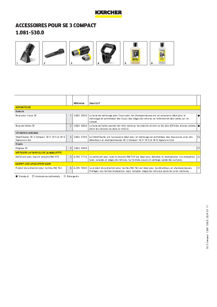 Fiche technique fournisseur