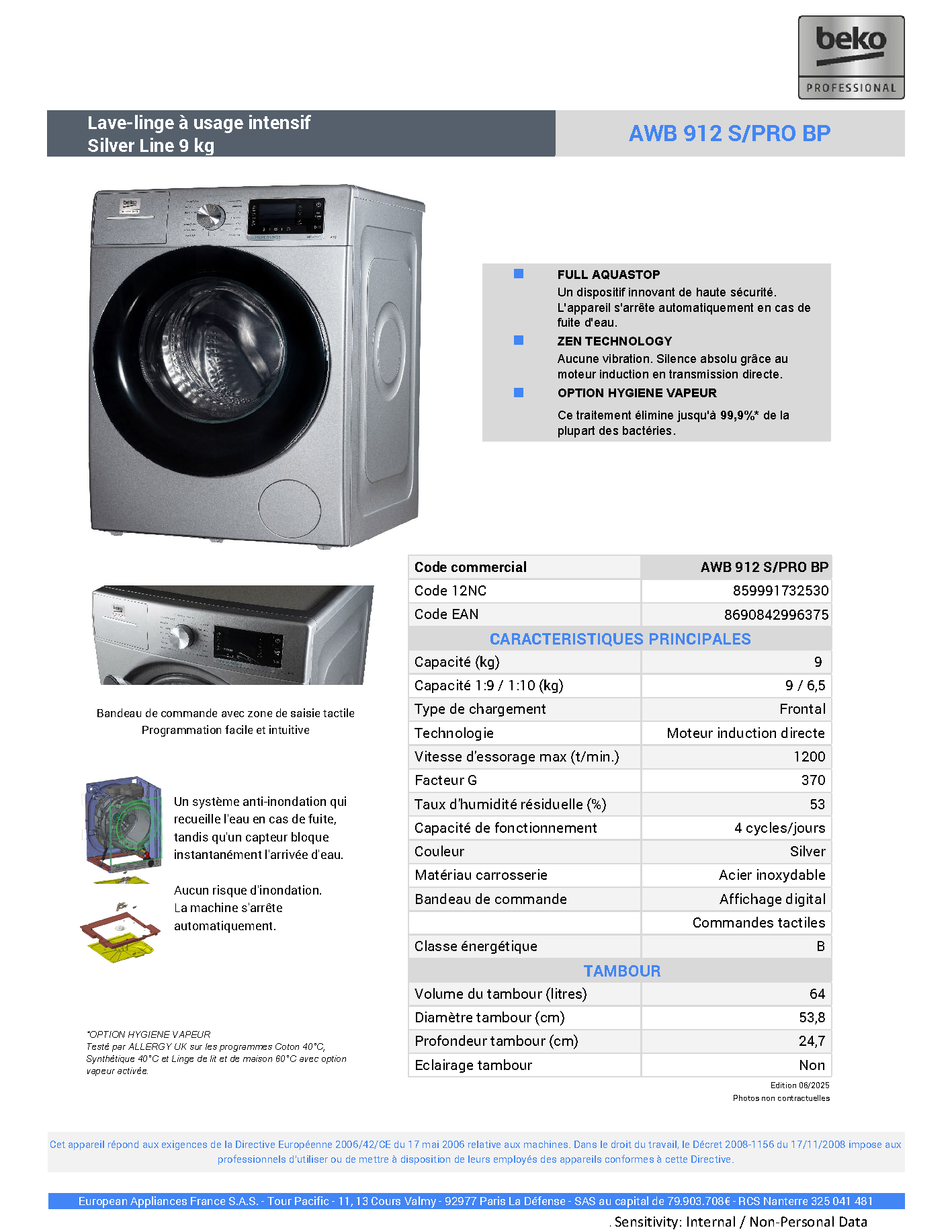 Fiche technique fournisseur