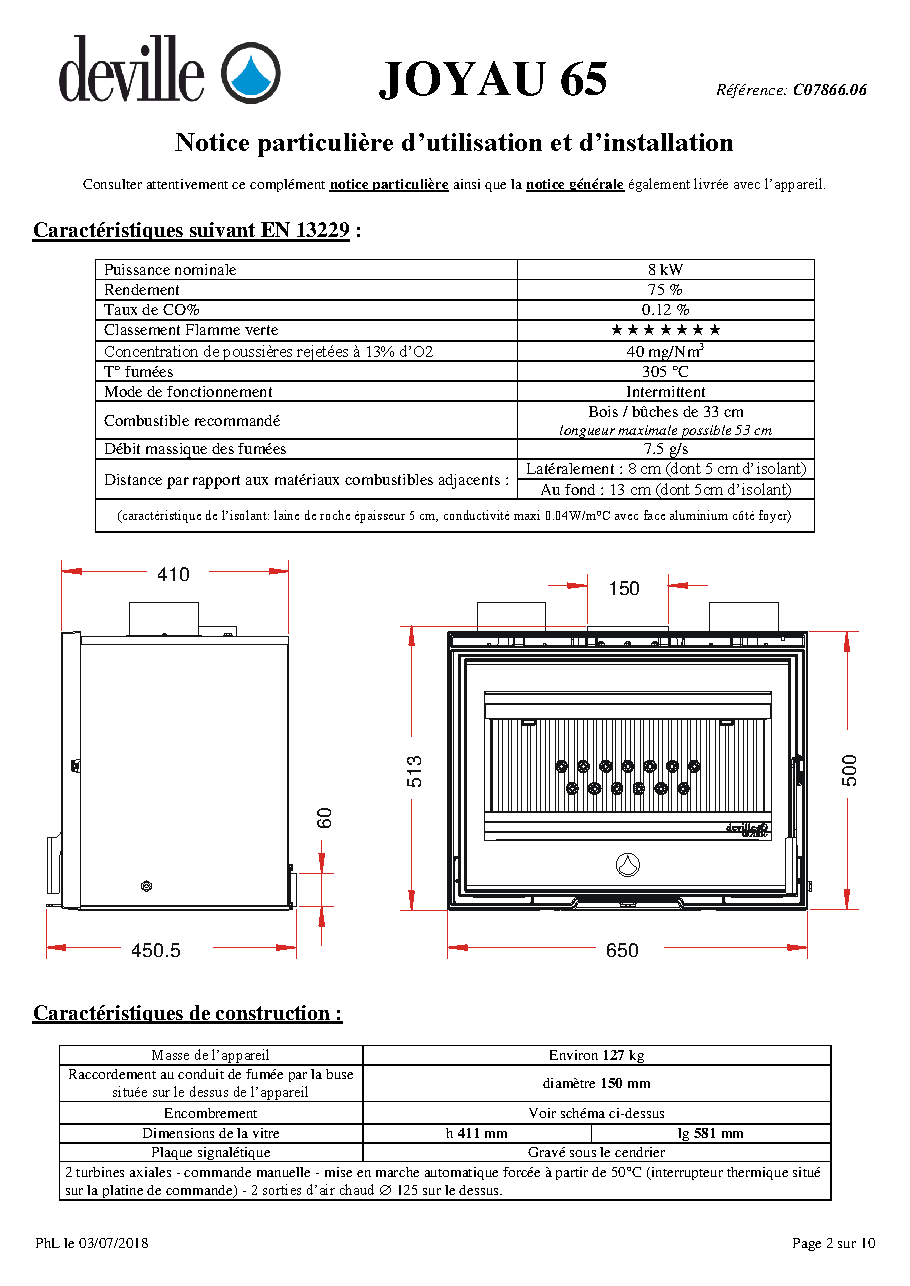 Fiche technique fournisseur