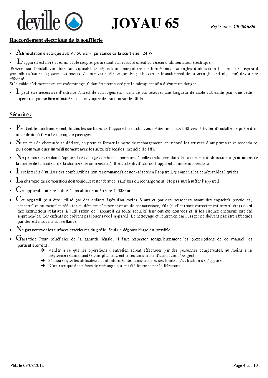 Fiche technique fournisseur