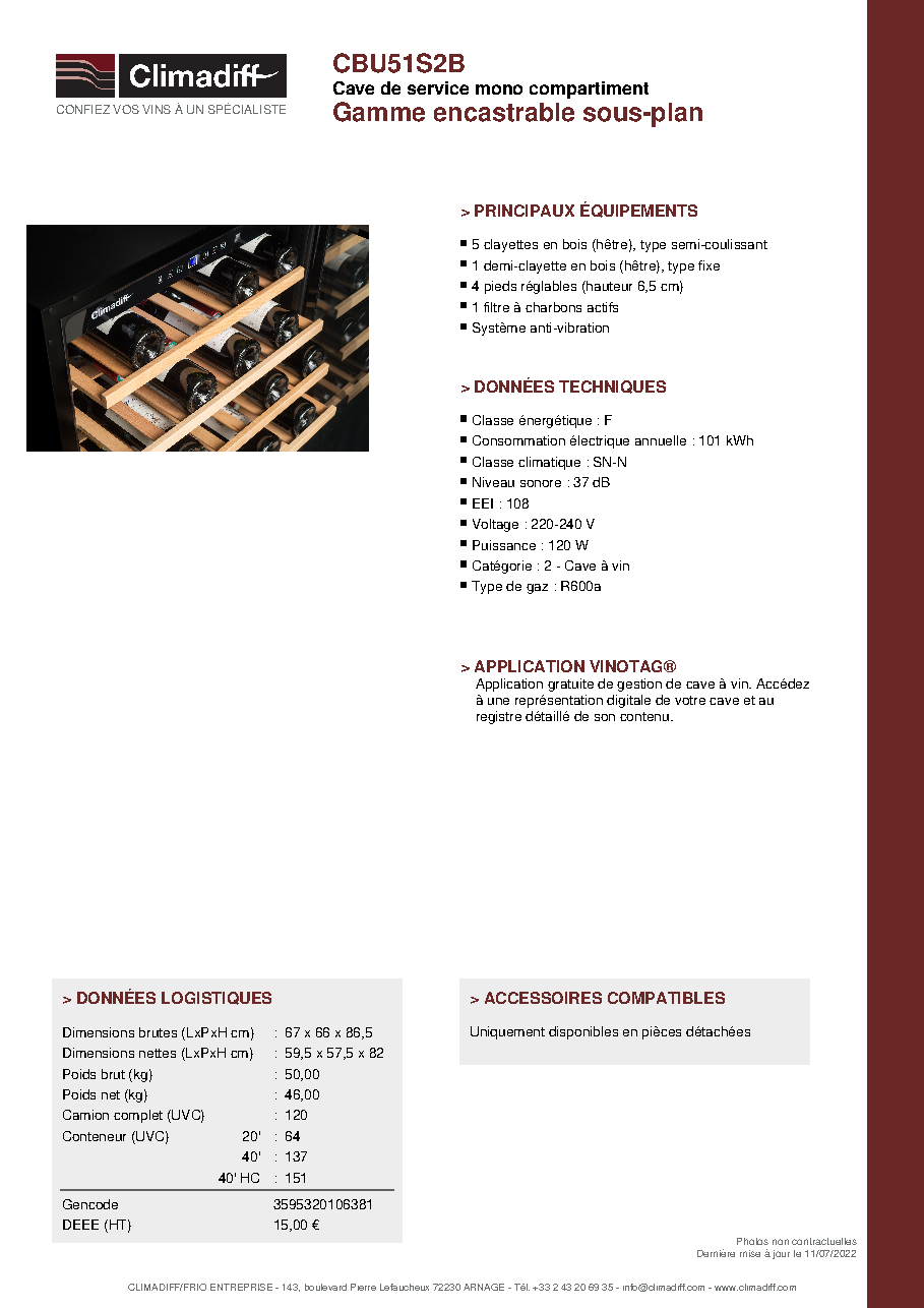 Fiche technique fournisseur