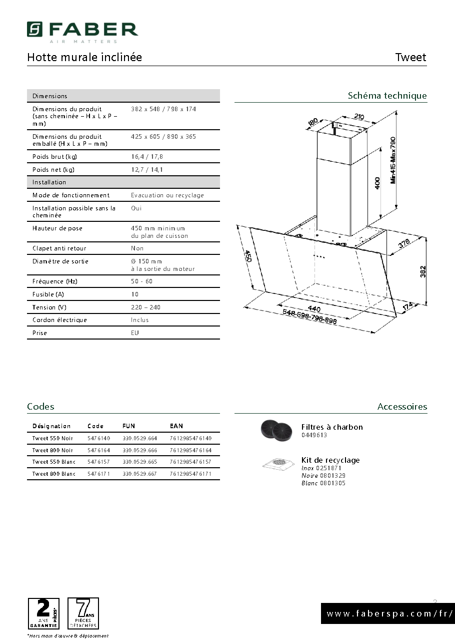 Fiche technique fournisseur